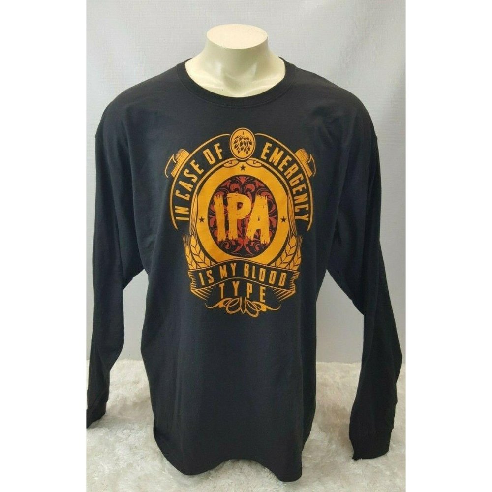 IPA Beer Funny Long Sleeve Tee Shirt Men Size 2XL